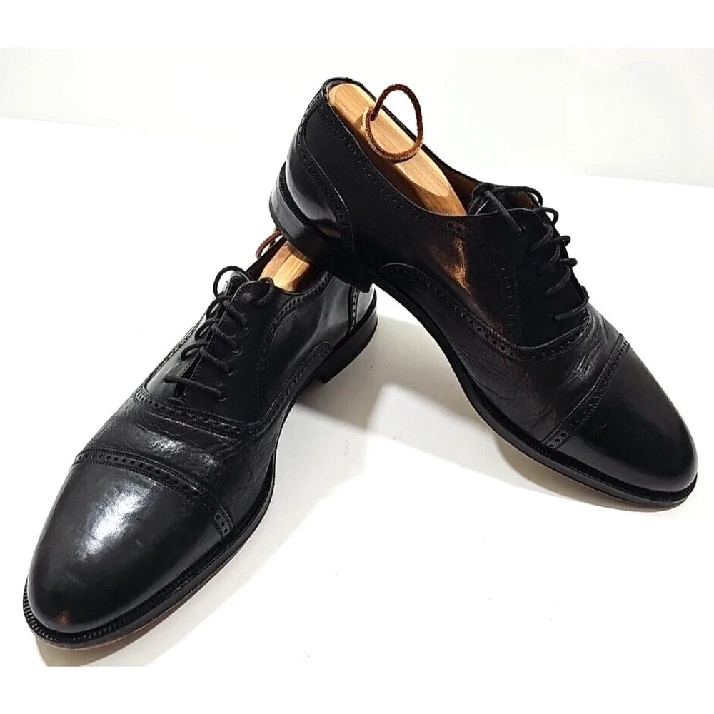 Mezlan ~Men’s Size 9.5W~ Black Oxfords Leather Dress Shoes Florence.